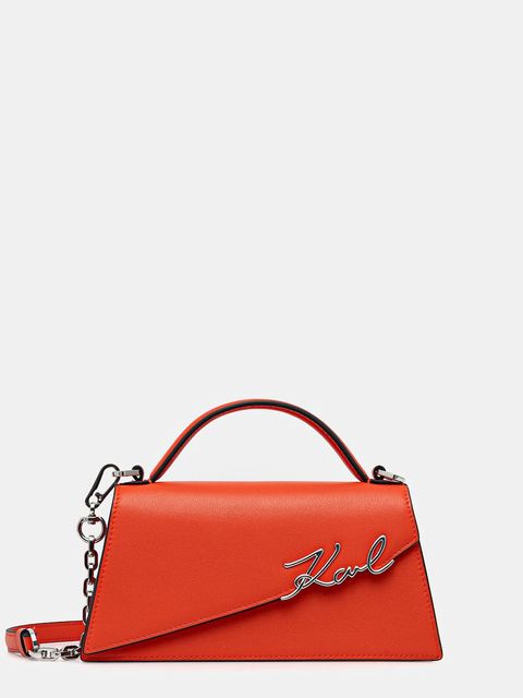 Karl Lagerfeld torebka skórzana K/SIGNATURE kolor pomarańczowy A1W30458 - zdjęcie produktu nr 1