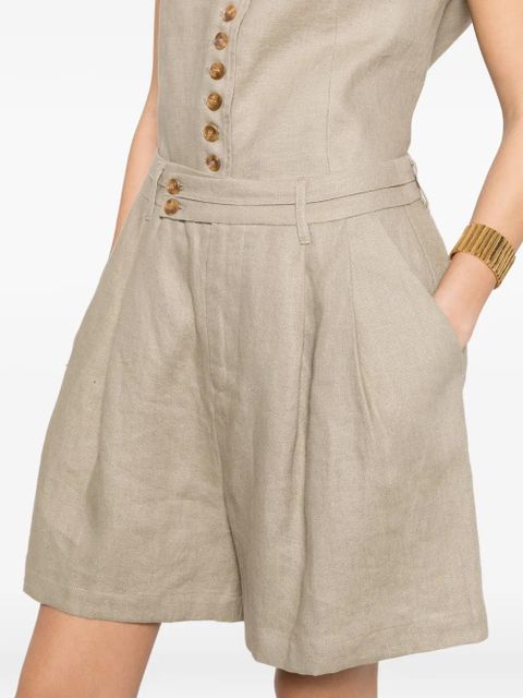 Eleh button pleated shorts - Neutrals