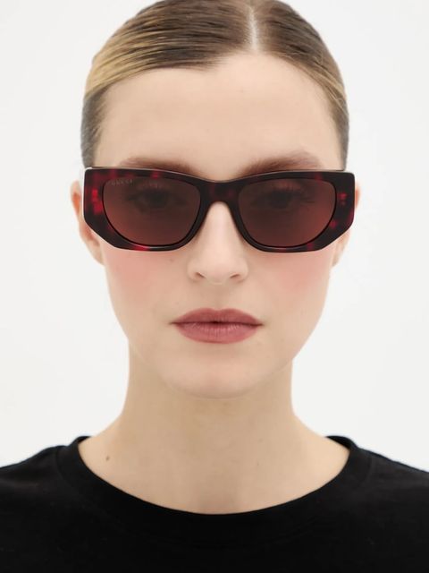 Gucci okulary przeciwsłoneczne damskie kolor czerwony GG1959S