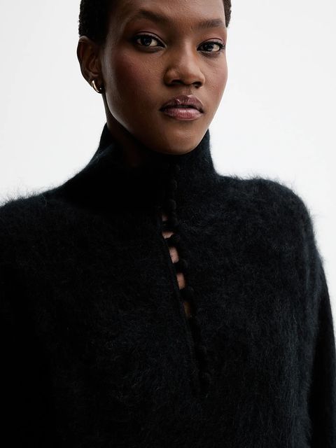 Rag & Bone sweter kaszmirowy damski kolor czarny z półgolfem RG6325F6MCA