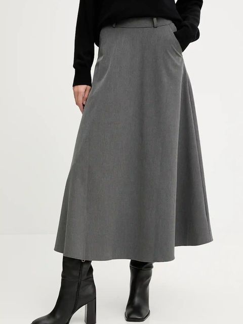 Answear.LAB spódnica kolor szary maxi rozkloszowana