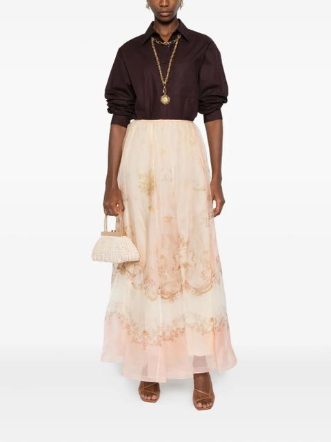 ZIMMERMANN silk pleated skirt - Neutrals