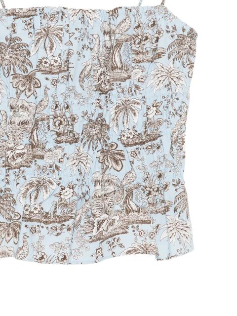 STAUD Ayla spaghetti-strap printed top - Blue