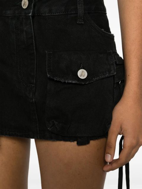 The Attico Fay cargo denim miniskirt - Black