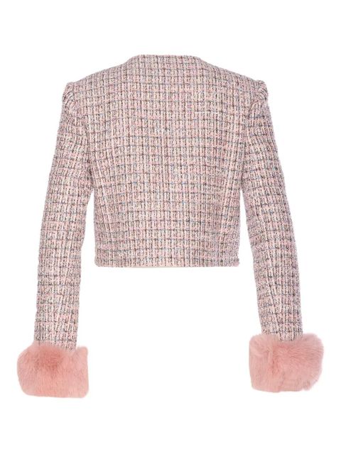 Self-Portrait crystal-embellished tweed jacket - Pink - zdjęcie produktu nr 2