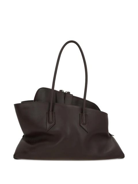 The Attico medium La Passeggiata leather tote bag - Brown
