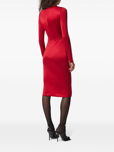 Versace Safety Pin gathered midi dress