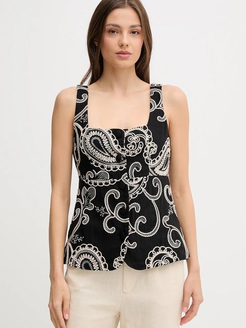 Pedro del Hierro bluzka damska kolor czarny wzorzysta 7659081 - zdjęcie produktu nr 1