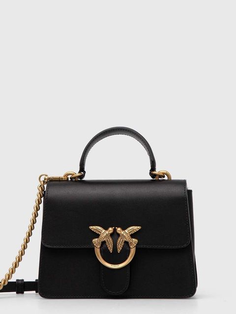 Pinko torebka skórzana kolor czarny 100071 A0F1 - zdjęcie produktu nr 1