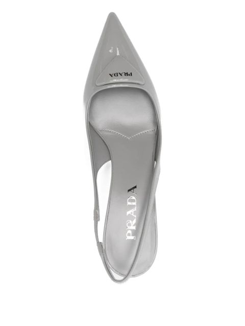 Prada 75mm slingback pointed-toe pumps - Grey
