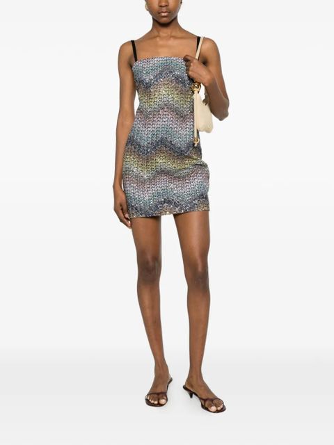 Missoni chevron-pattern mini dress - Blue - zdjęcie produktu nr 2