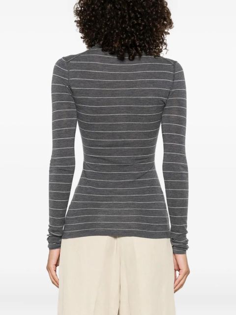 Nanushka striped button-front top - Grey