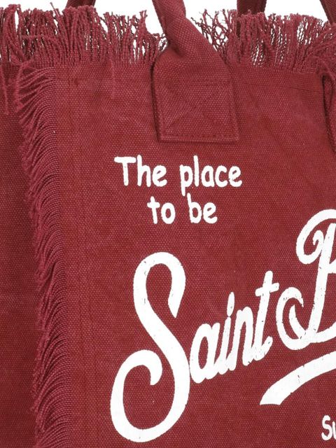 MC2 Saint Barth medium fringed logo-print tote bag - Red