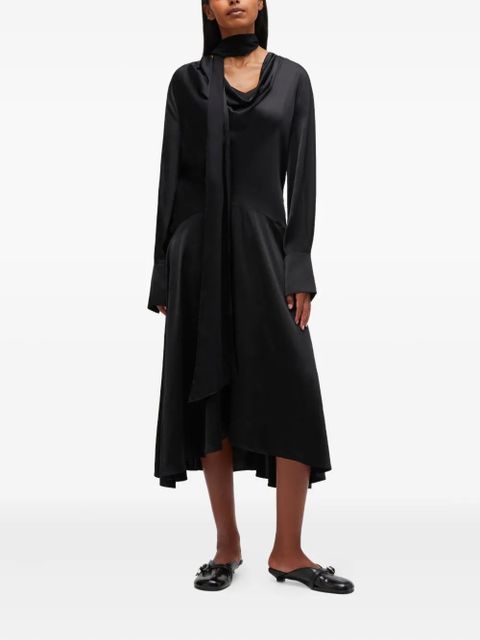 GANNI cowl-neck scarf midi dress - Black