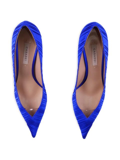 Casadei pleated satin pumps - Blue