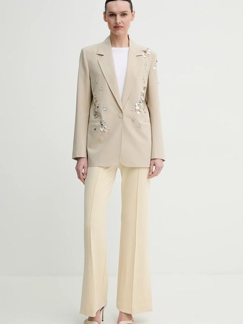 Day Birger et Mikkelsen spodnie Wagner damskie kolor beżowy dzwony high waist DAY65243772 - zdjęcie produktu nr 2