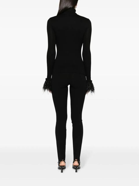 MANURÍ Elektra roll-neck knitted top - Black