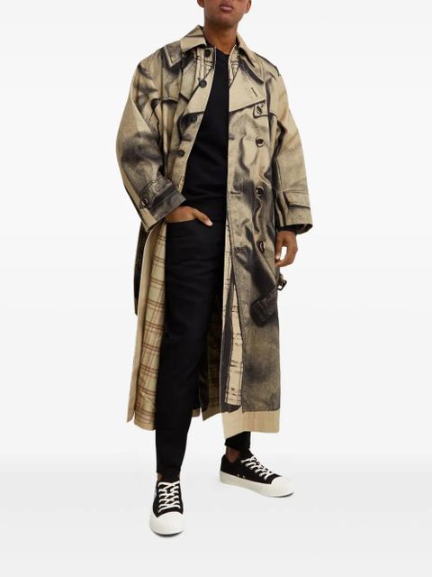 Jean Paul Gaultier Trompe-l'oeil belted trench coat - Neutrals