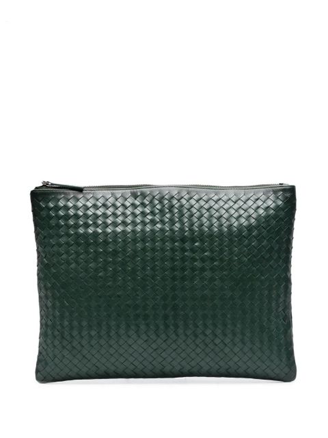 DRAGON DIFFUSION A4 interwoven leather clutch bag - Green - zdjęcie produktu nr 1