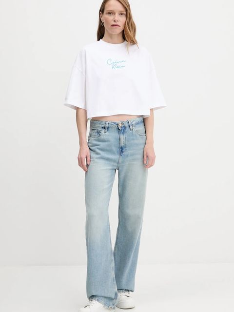 Calvin Klein Jeans t-shirt bawełniany damski kolor biały LV047C202G - zdjęcie produktu nr 2