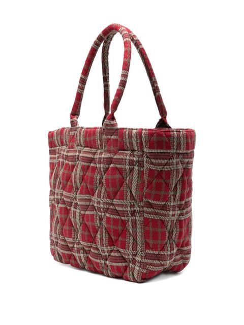ISABEL MARANT small Yenky Tartan tote bag - Red - zdjęcie produktu nr 2
