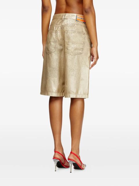 Diesel x Karol G De-Sire metallic-effect denim shorts - Gold