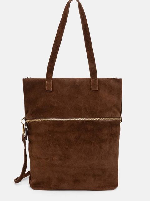 Answear.LAB torebka zamszowa kolor brązowy