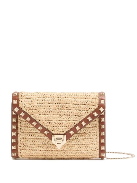 Valentino Garavani mini rockstud raffia bag - Neutrals - zdjęcie produktu nr 1