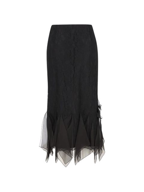 Valentino Garavani ruffled midi skirt - Black - zdjęcie produktu nr 2