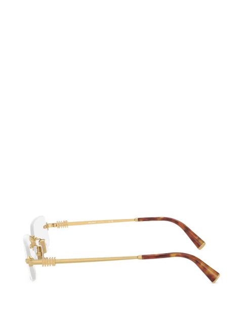 Miu Miu Eyewear rectangular glasses - Gold