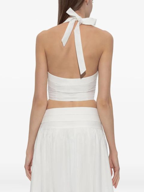 Posse Rue halterneck tied top - White