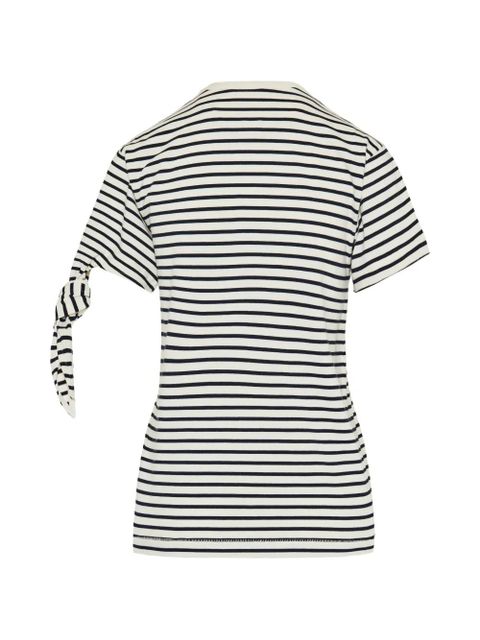 JW Anderson striped tie-sleeve T-shirt - White - zdjęcie produktu nr 2