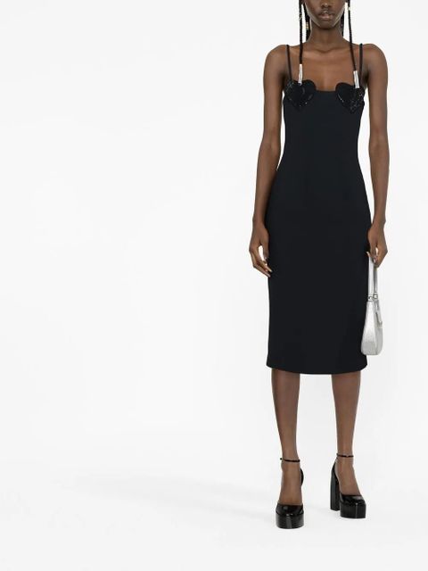 Blumarine heart-appliqué pencil midi dress - Black - zdjęcie produktu nr 2