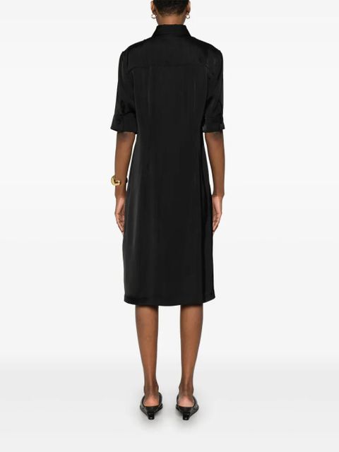 Jil Sander satin midi shirt dress - Black