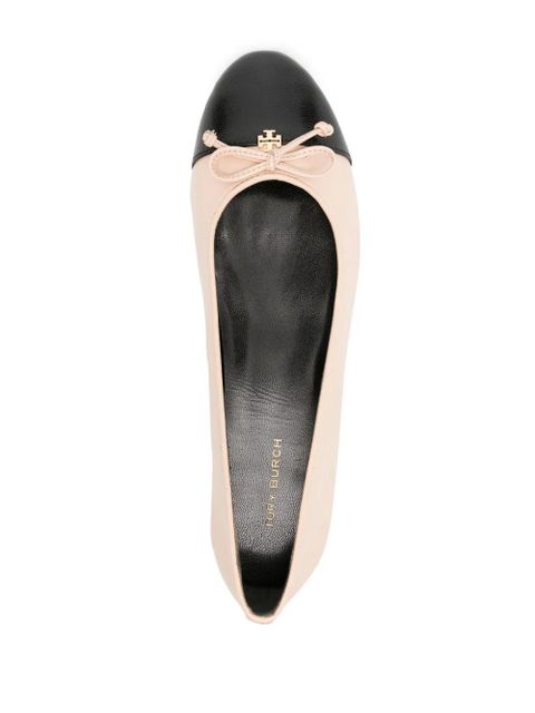 Tory Burch Double-T leather ballerina shoes - Neutrals