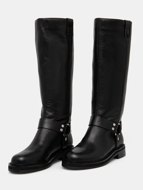 Answear.LAB kozaki skórzane damskie kolor czarny na słupku