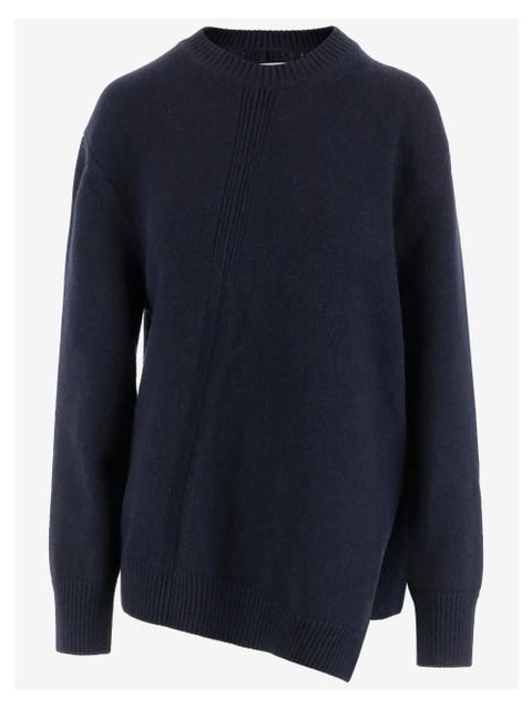 Jil Sander asymmetric ribbed sweater - Blue
