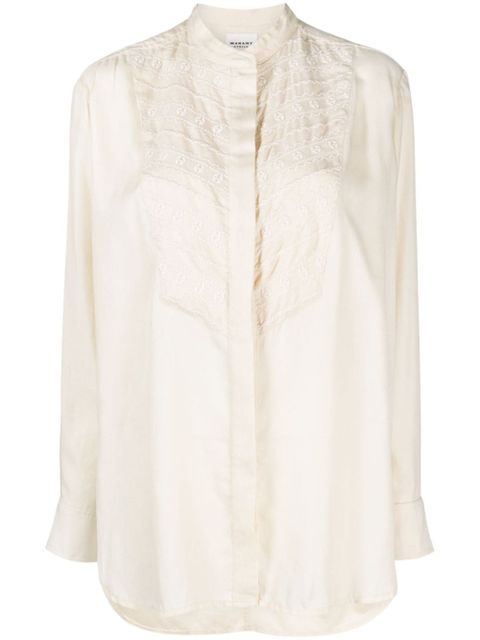 MARANT ÉTOILE Britten embroidered-detail shirt - Neutrals - zdjęcie produktu nr 1