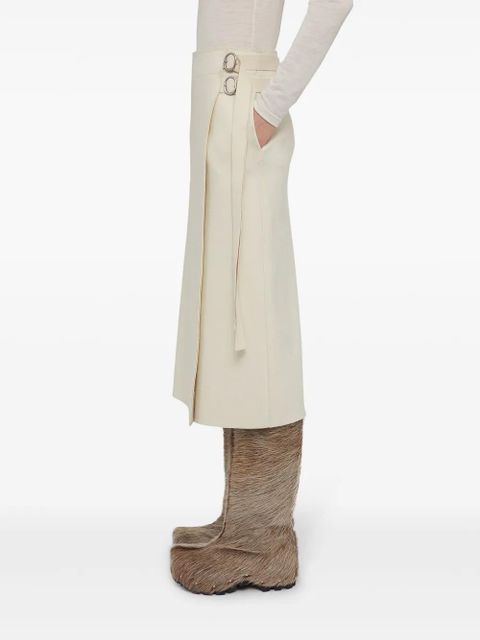 Jil Sander wrap-design wool midi skirt - White