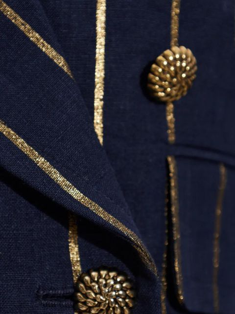 Vivienne Westwood pinstripe-button crop jacket - Blue