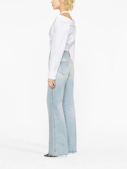 Victoria Beckham distressed flared jeans - Blue