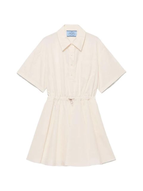 Prada short-sleeved technical pongé dress - Neutrals - zdjęcie produktu nr 1