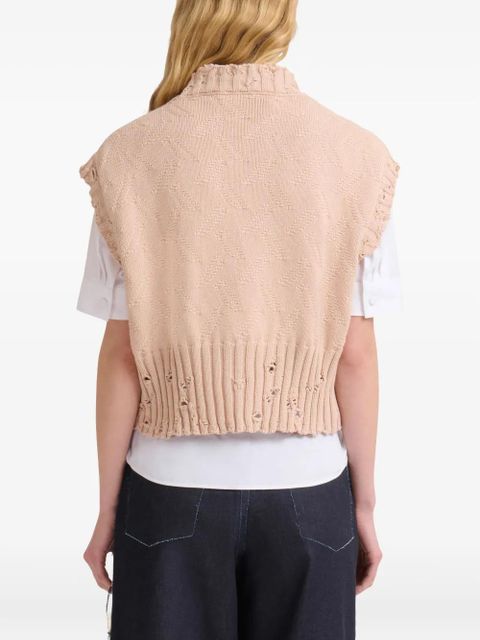 Marni textured-knit cropped top - Neutrals
