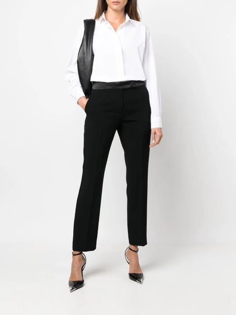 Max Mara satin-trim slim-cut trousers - Black - zdjęcie produktu nr 2