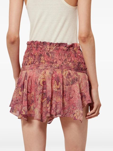 ISABEL MARANT Ceiva mandala-print smocked skirt - Pink