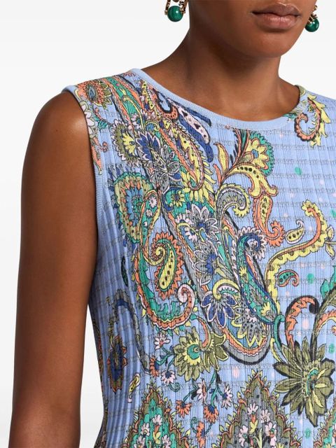ETRO floral knitted top - Blue