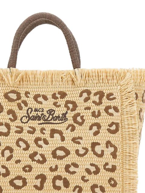 MC2 Saint Barth leopard-print fringed tote bag - Neutrals