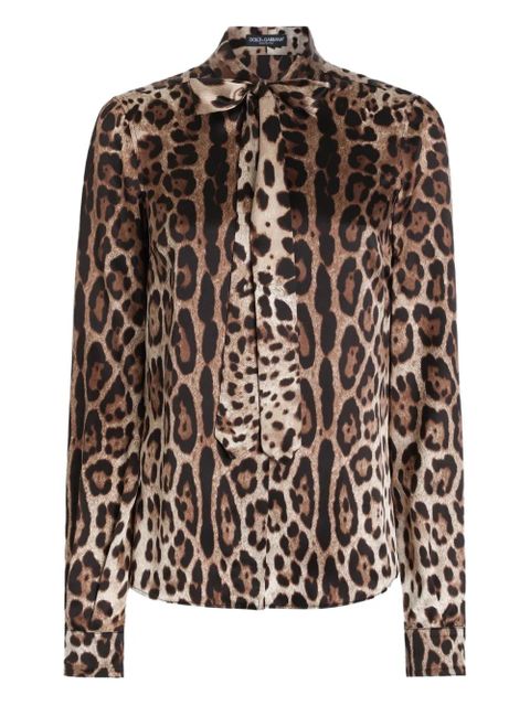 Dolce & Gabbana leopard-print blouse - Brown - zdjęcie produktu nr 1