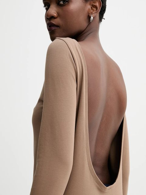 MUUV. longsleeve kolor brązowy odkryte plecy 0