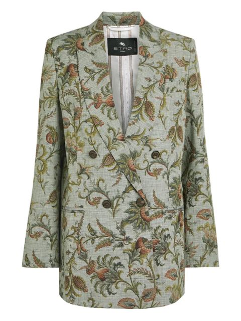 ETRO floral print double-breasted jacket - Green - zdjęcie produktu nr 1